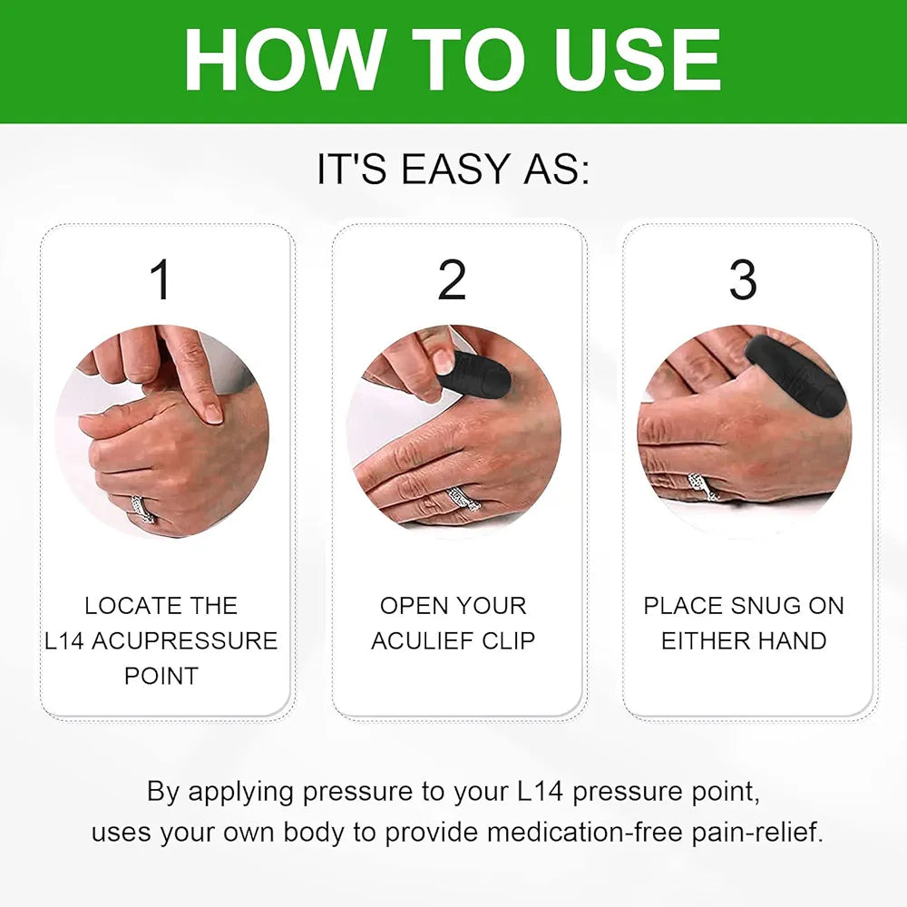 Sugar Control L14 Acupressure Point Clip, Headache, Migraine & Tension Relief