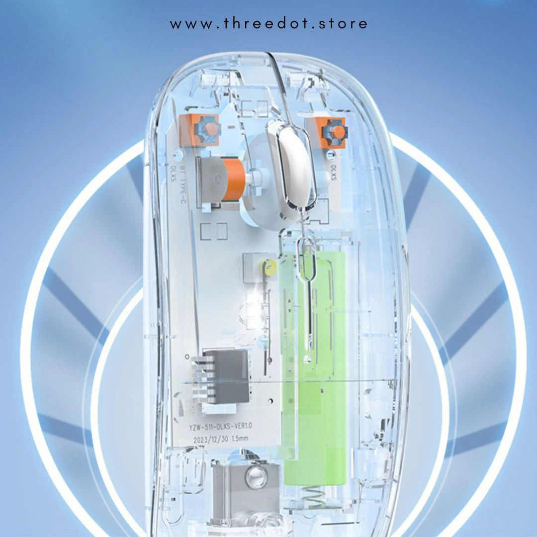 Transparent Wireless + Bluetooth Dual-Mode Rechargeable Mouse
