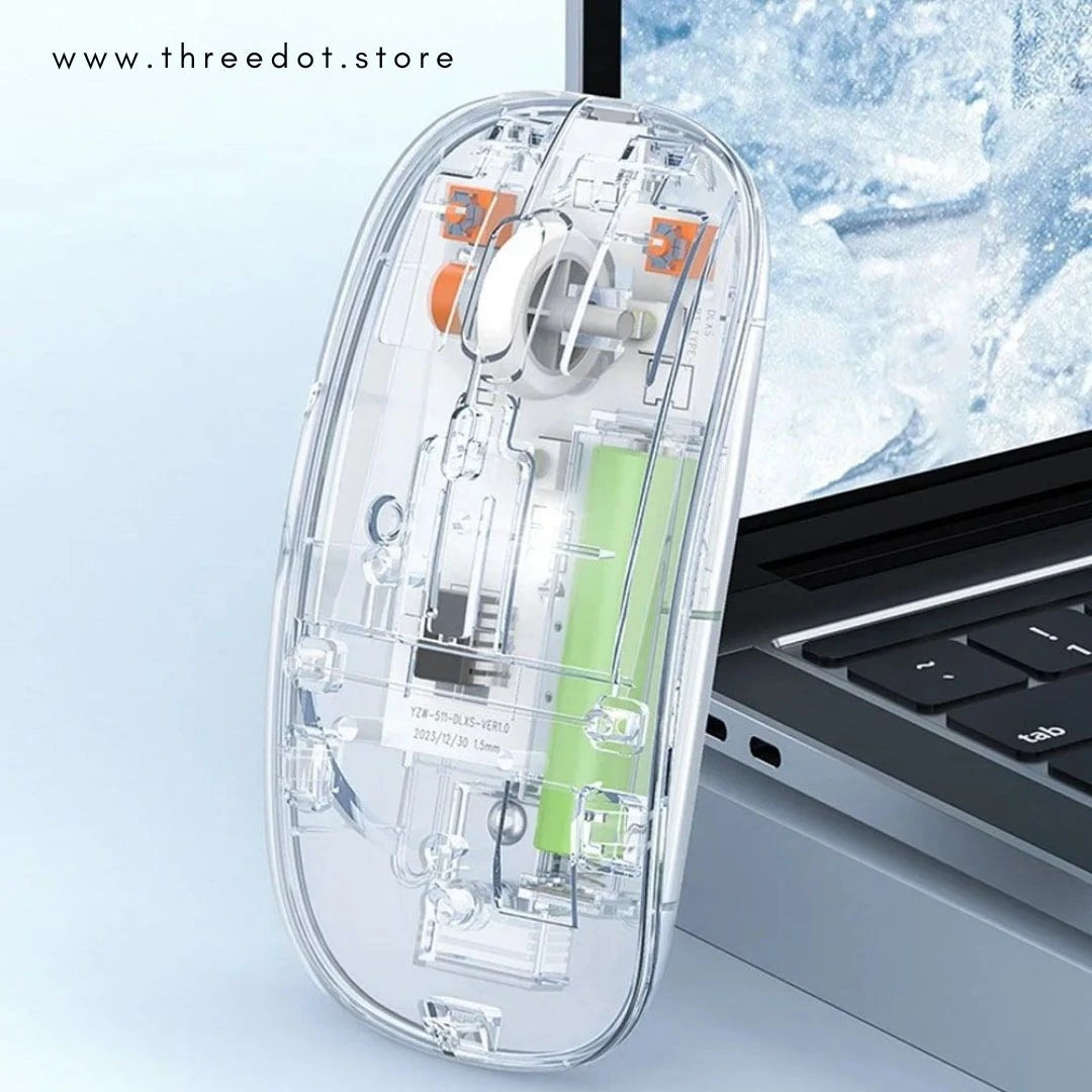 Transparent Wireless + Bluetooth Dual-Mode Rechargeable Mouse