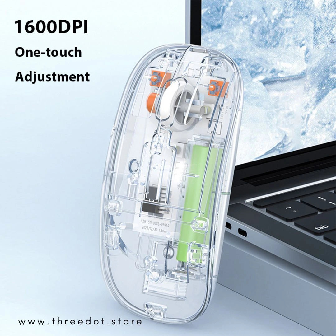Transparent Wireless + Bluetooth Dual-Mode Rechargeable Mouse