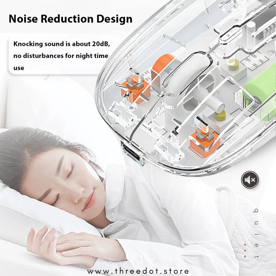 Transparent Wireless + Bluetooth Dual-Mode Rechargeable Mouse