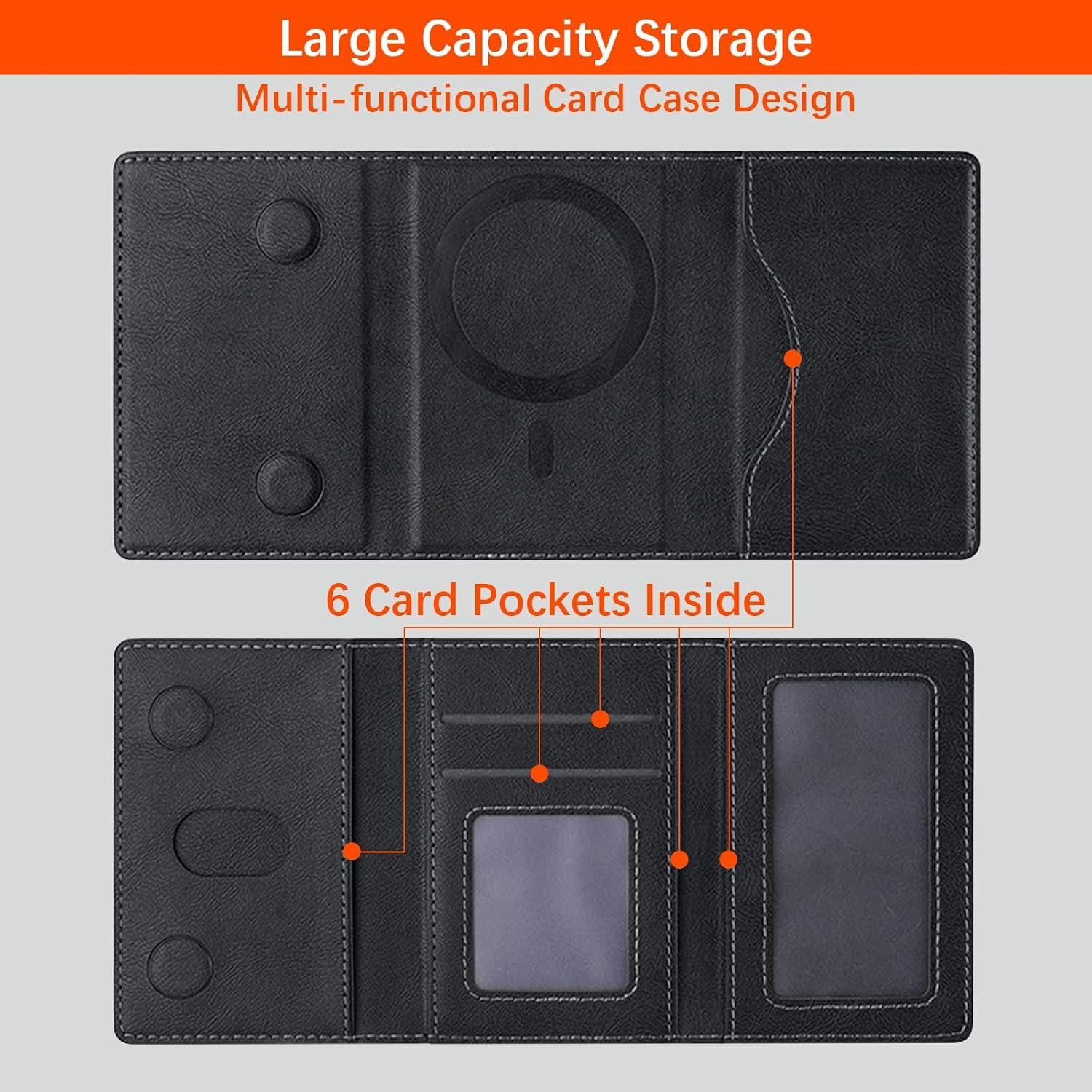 SLIM TRI-FOLD MAGSAFE LEATHER WALLET WITH STAND