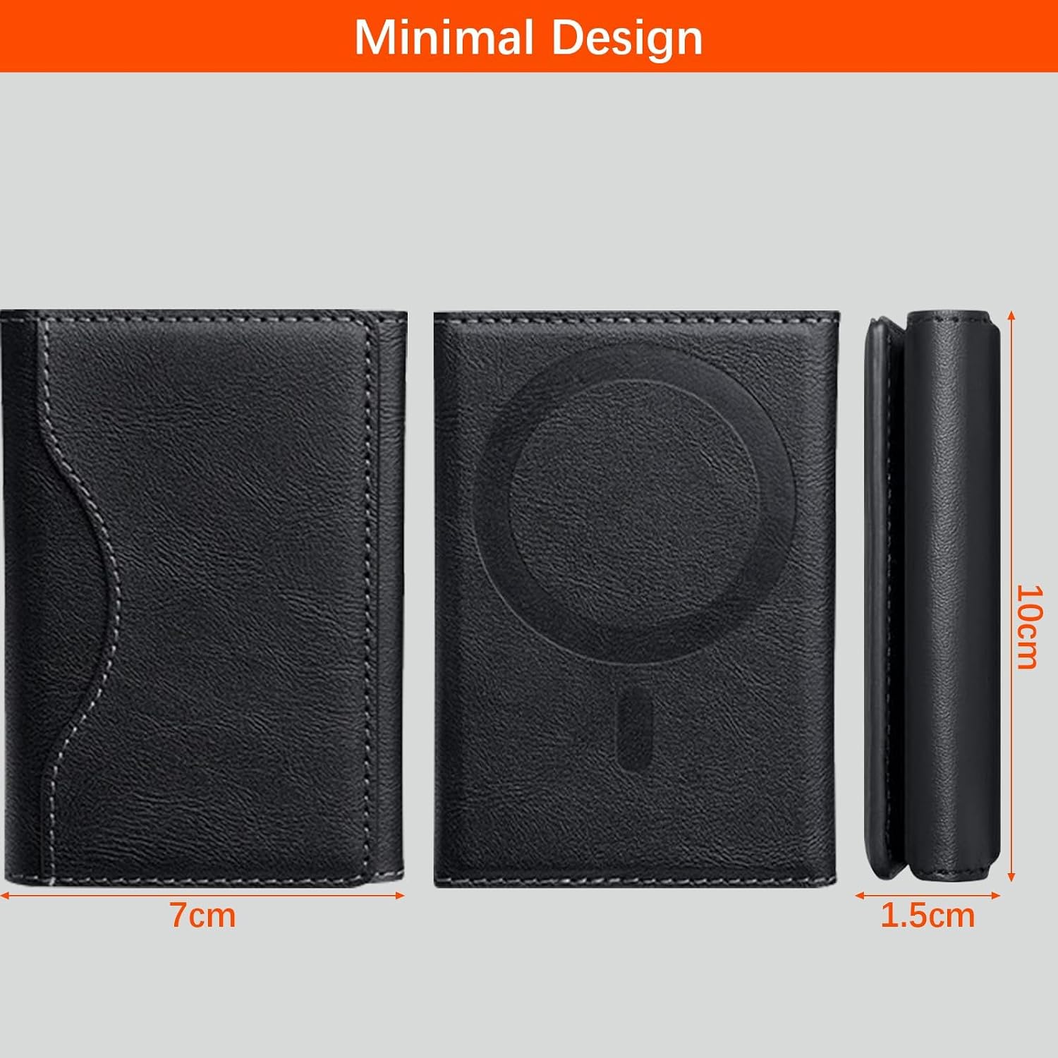 SLIM TRI-FOLD MAGSAFE LEATHER WALLET WITH STAND