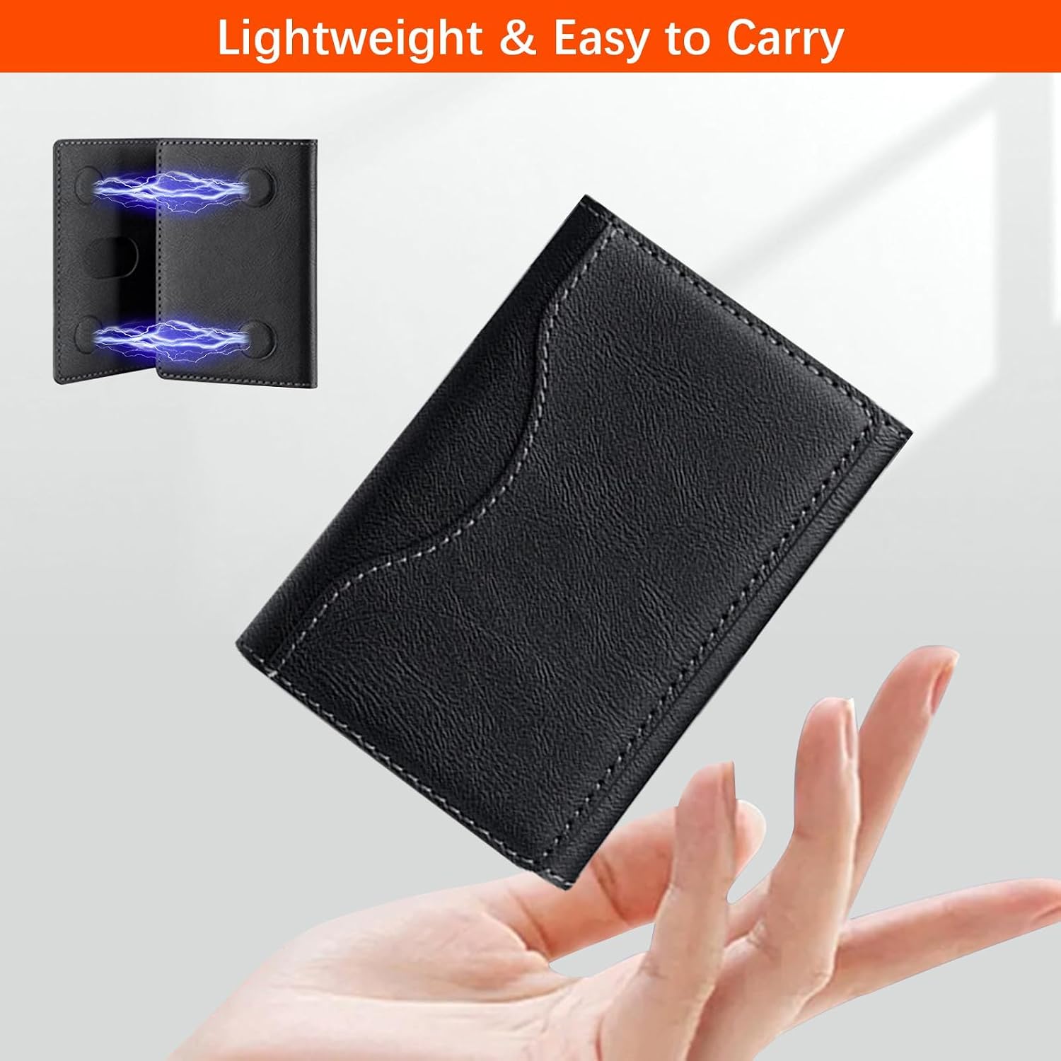SLIM TRI-FOLD MAGSAFE LEATHER WALLET WITH STAND
