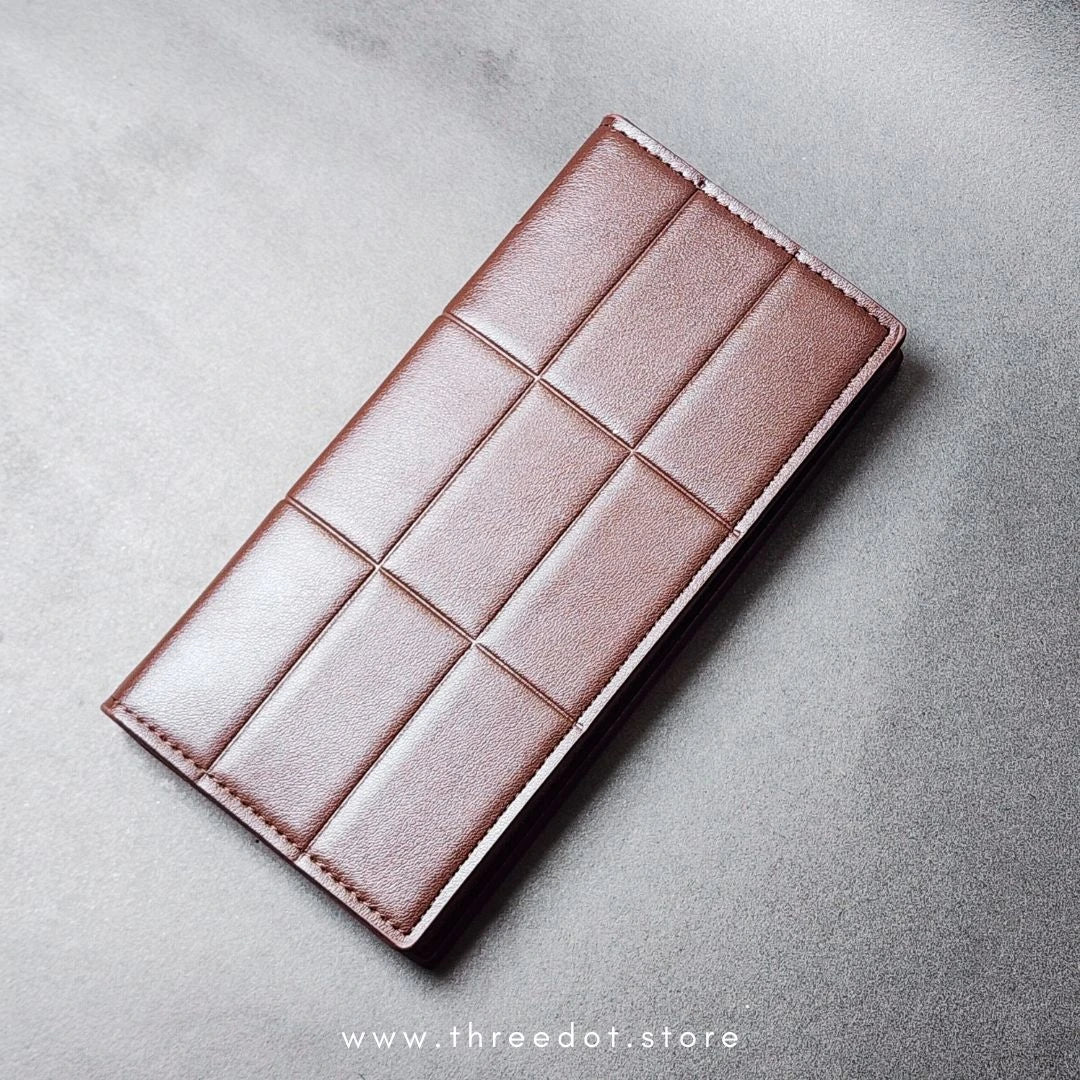 LEATHER BLOCK LONG WALLET