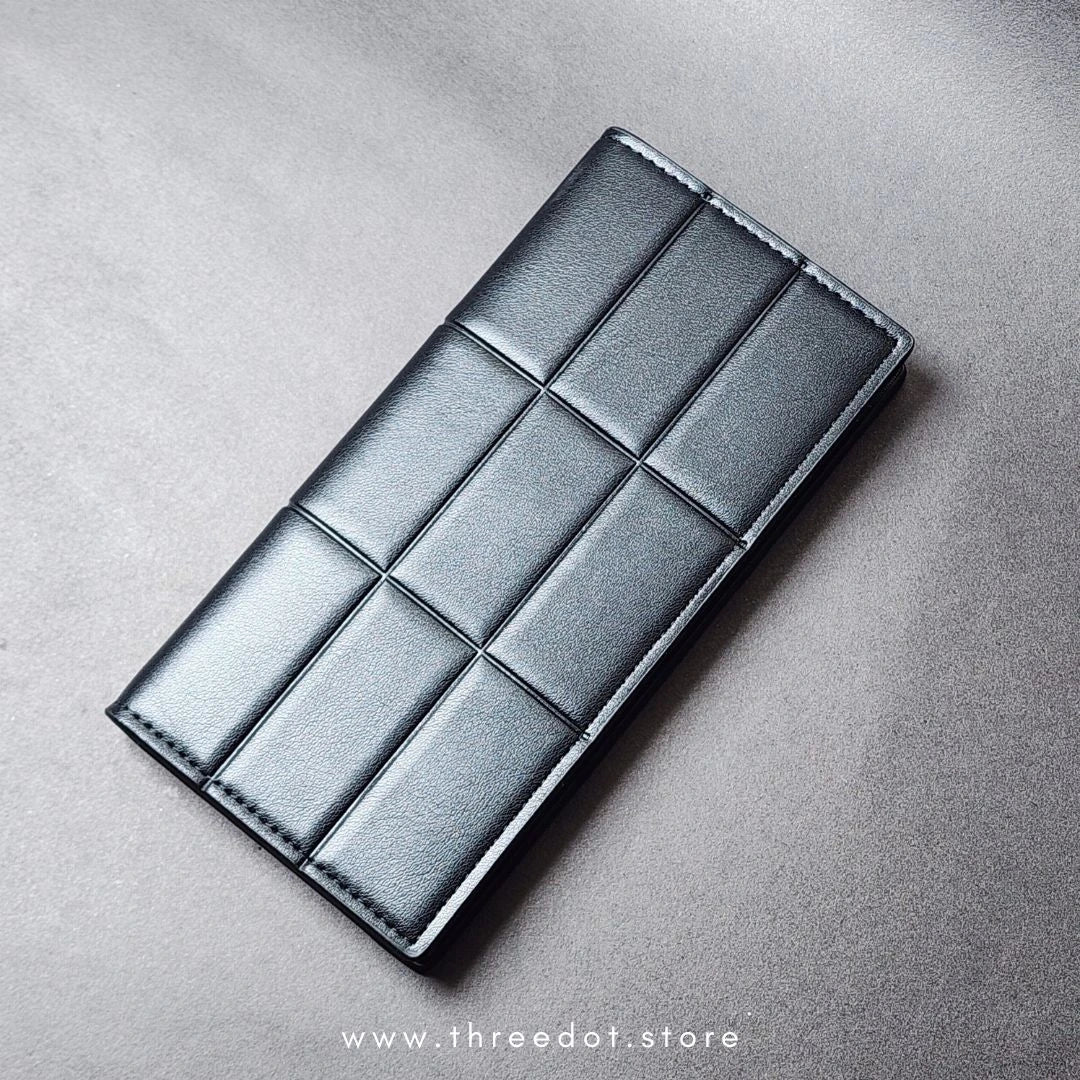 LEATHER BLOCK LONG WALLET