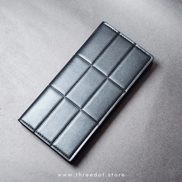 LEATHER BLOCK LONG WALLET