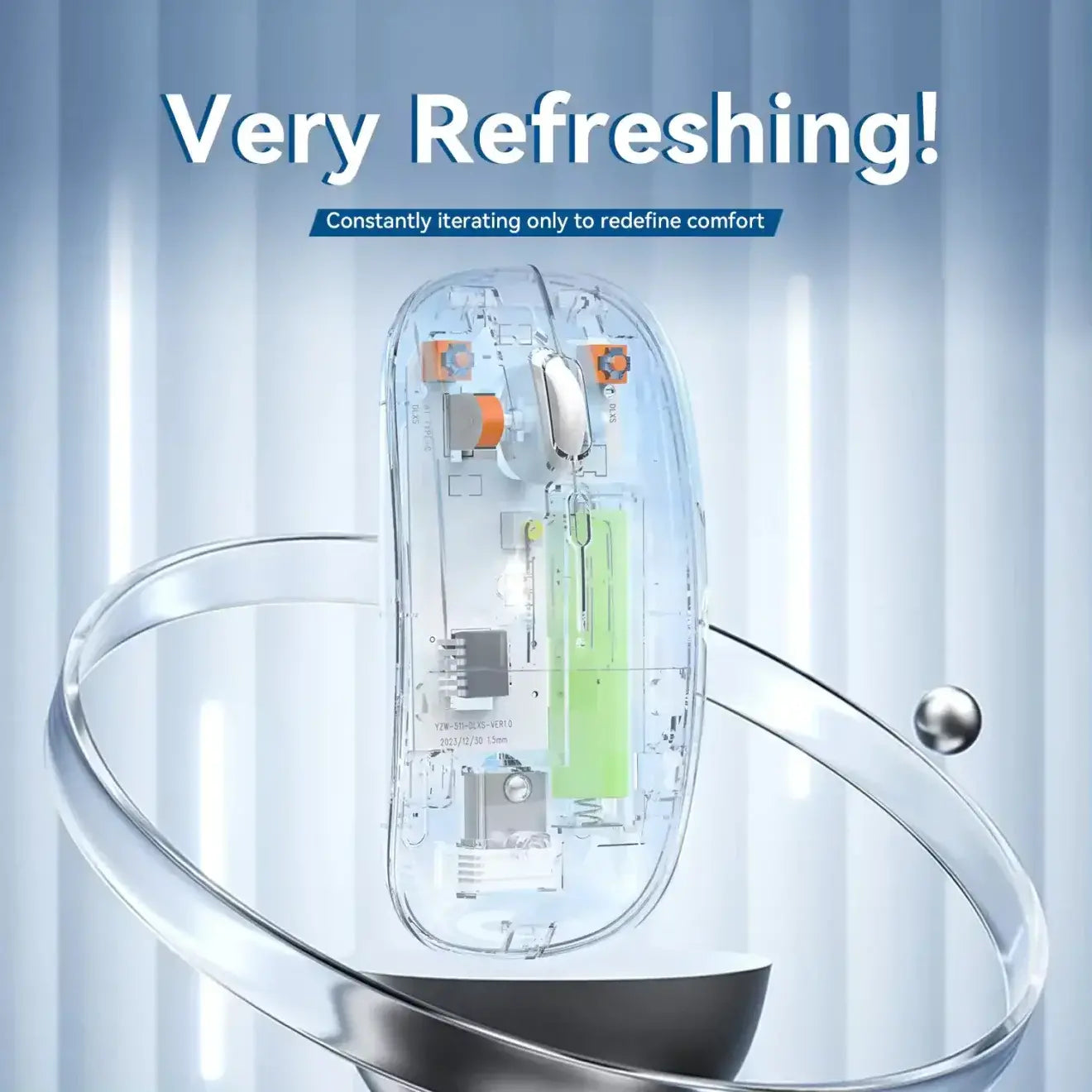 Transparent Wireless + Bluetooth Dual-Mode Rechargeable Mouse